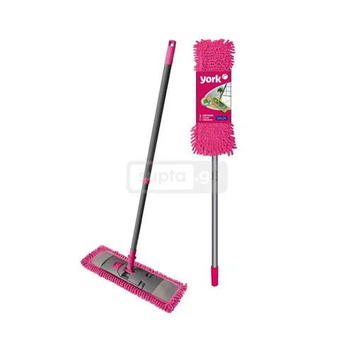 YORK flat mop pepita with telescopic stick and extra slice